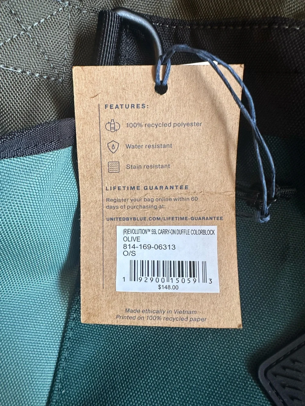 United by Blue Duffel 55L